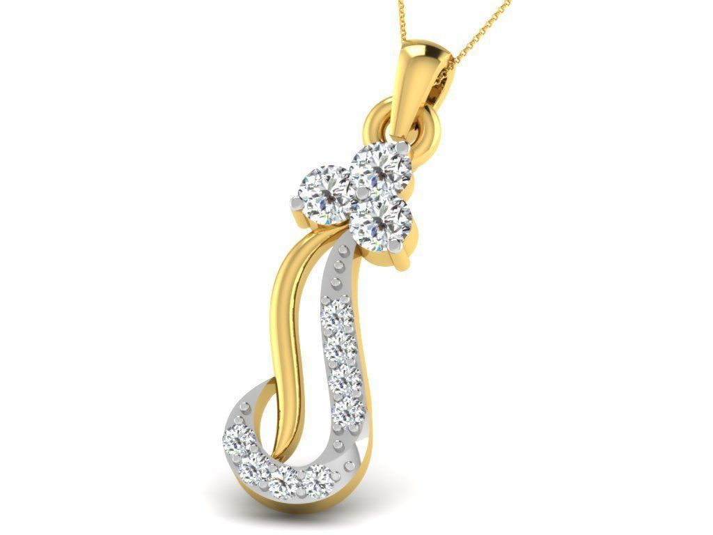 Women pendant 3D print model_4