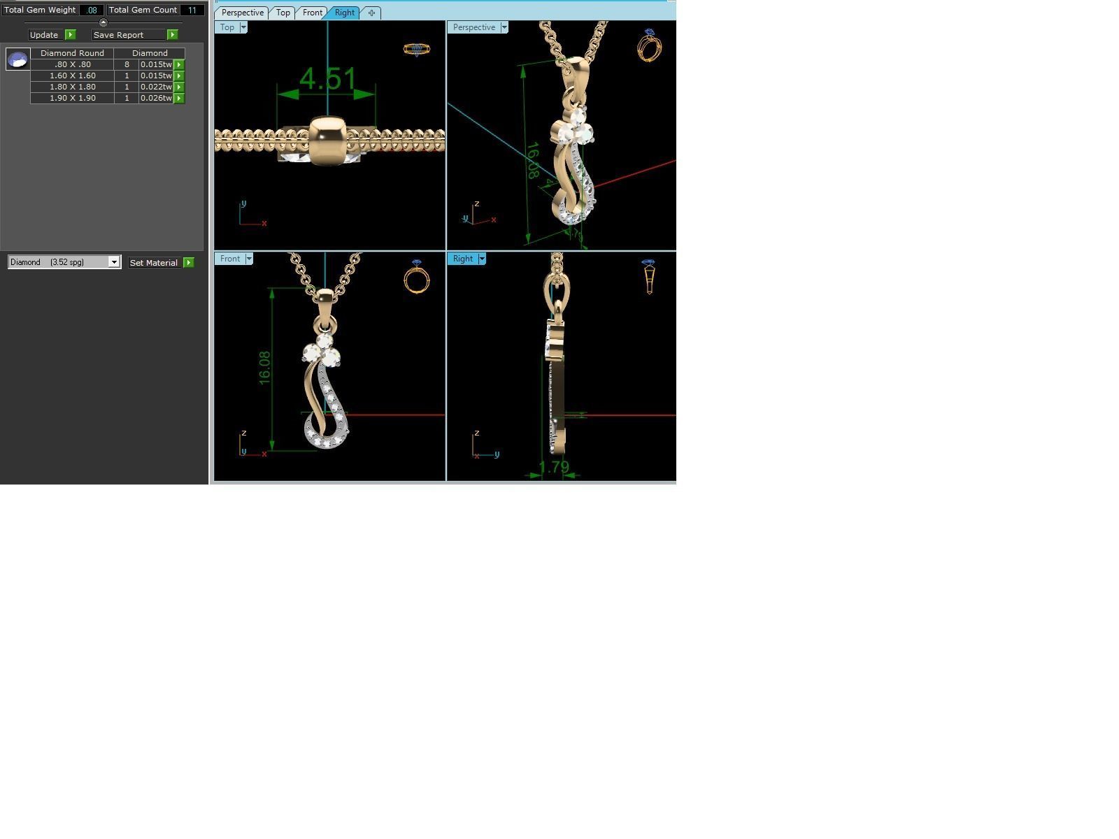 Women pendant 3D print model_1