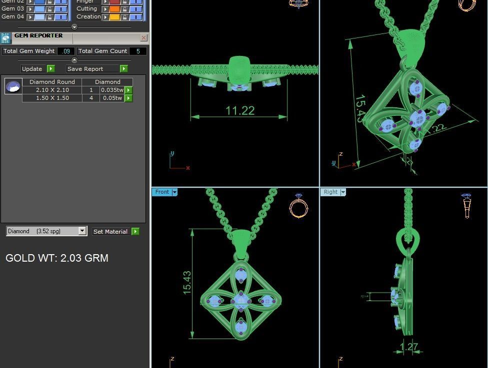 Women pendant 3D print model_4