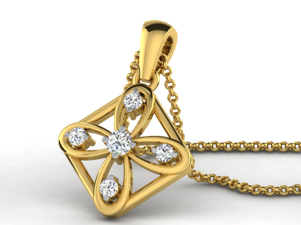 Women pendant 3D print model_3