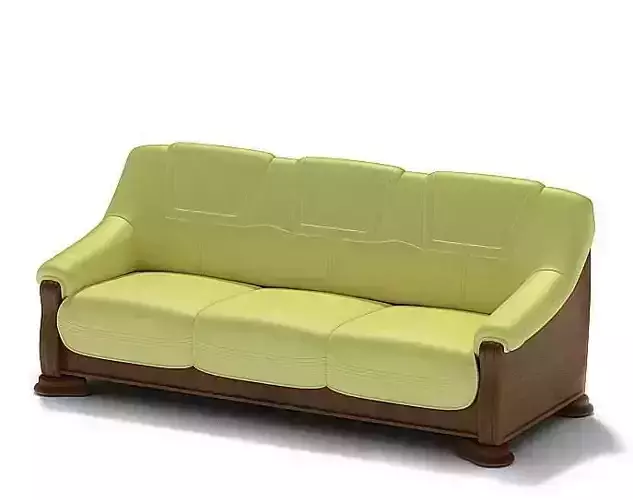 Retro Wooden Green Couch