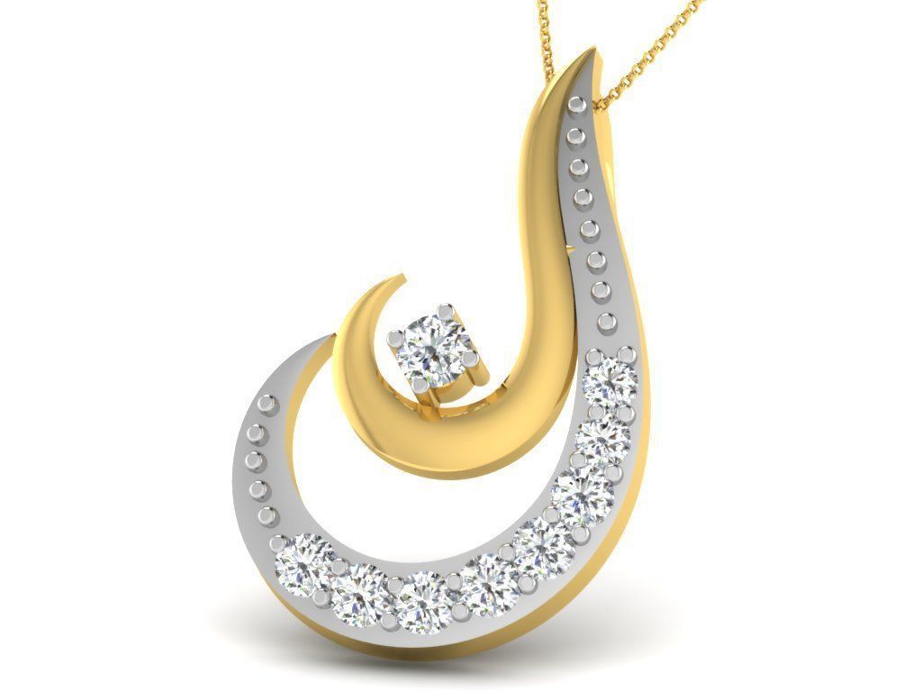 Women pendant 3D print model_3