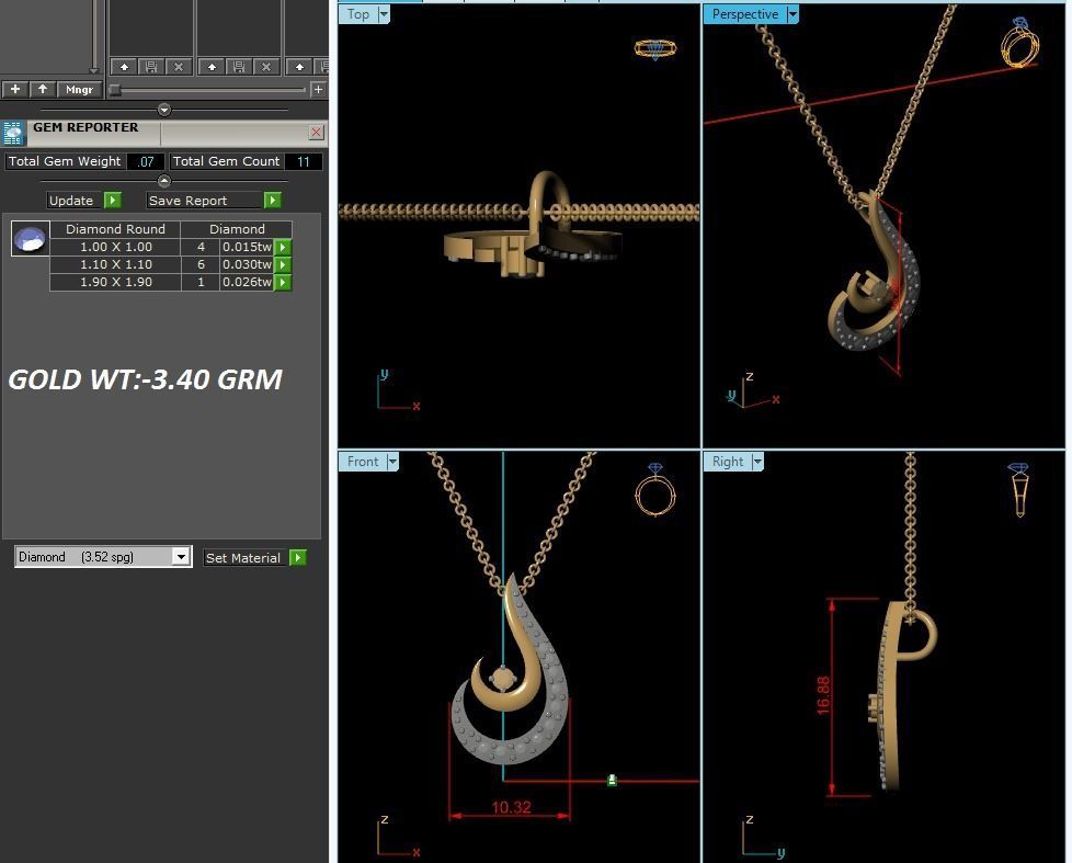 Women pendant 3D print model_4