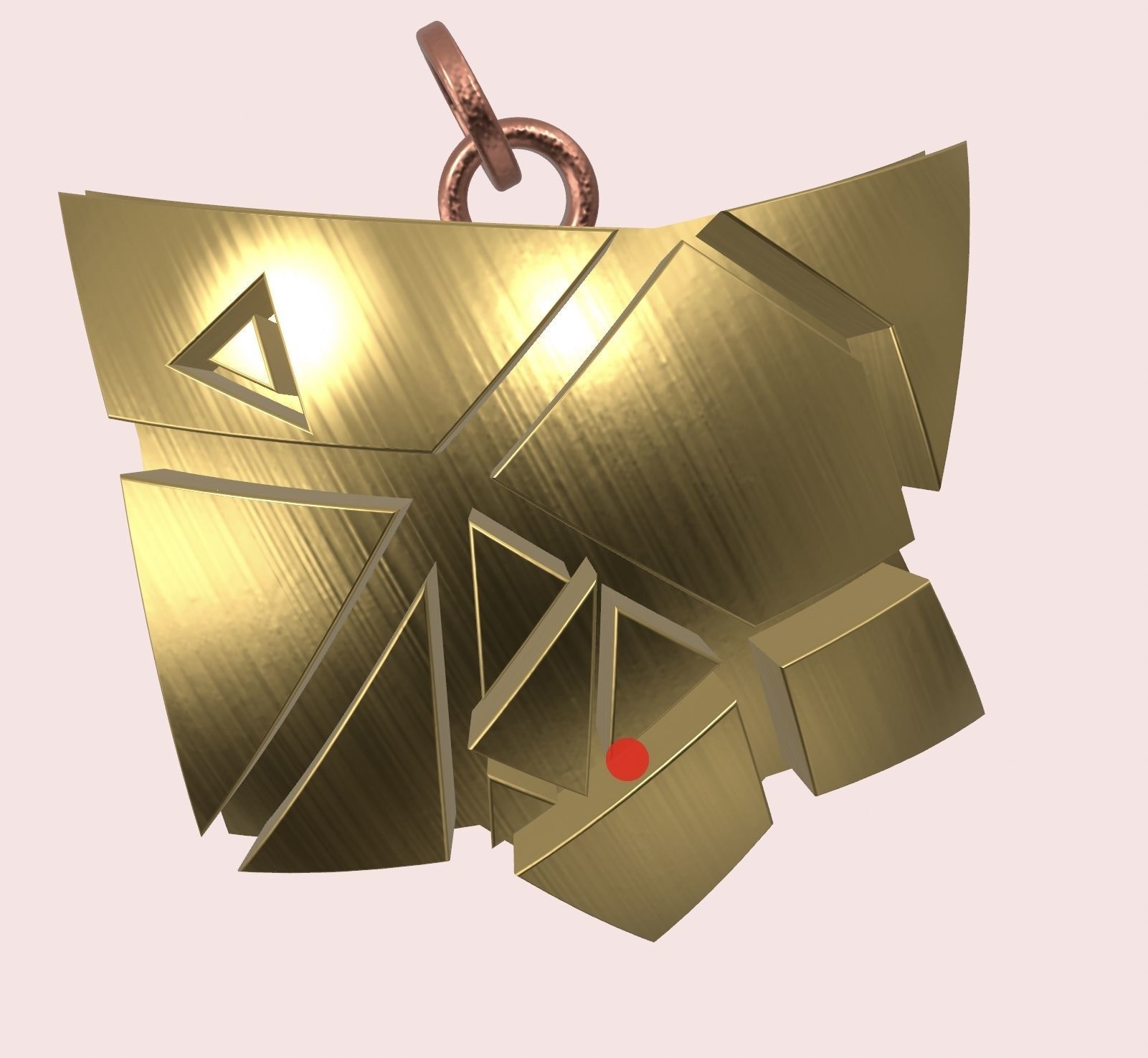 Robotic fish pendant 3D print model_4