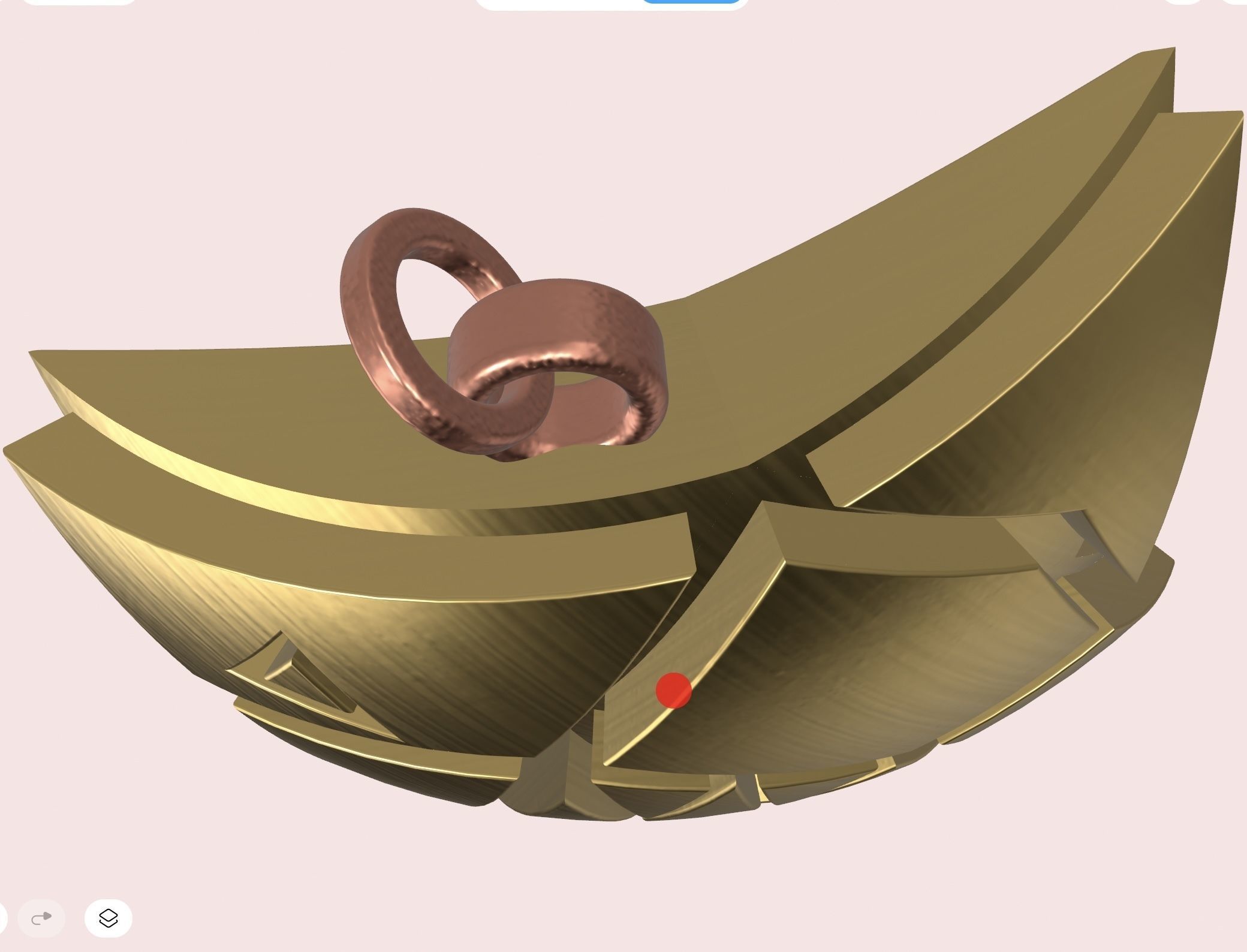 Robotic fish pendant 3D print model_7