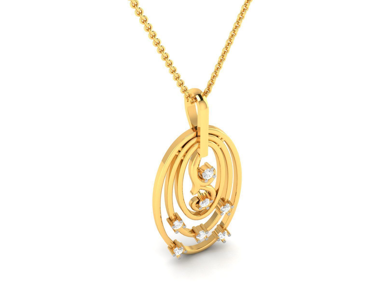 Women pendant 3D print model_1