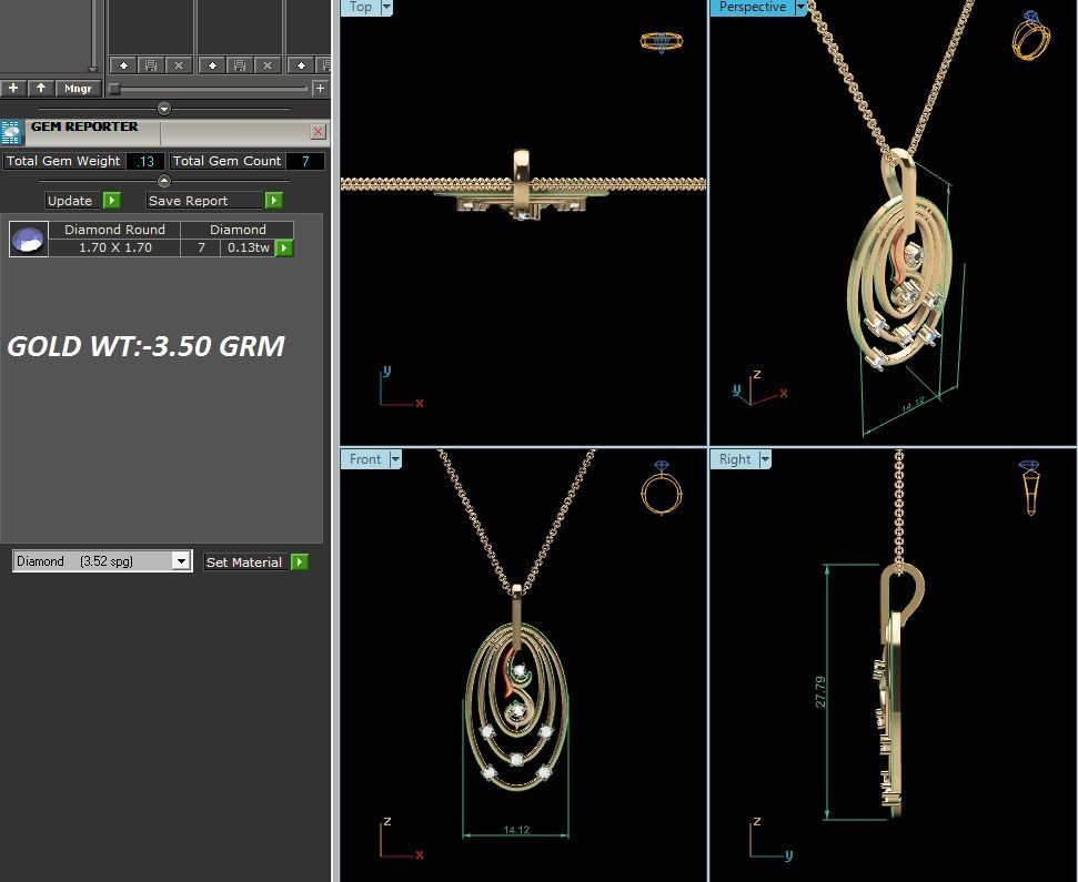 Women pendant 3D print model_4