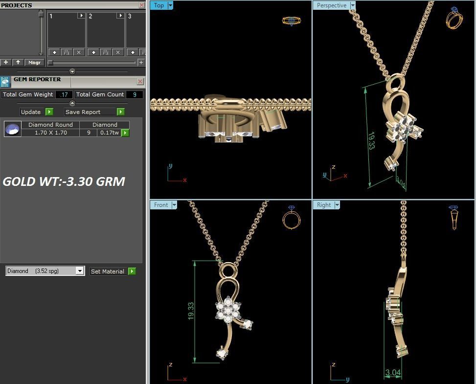 Women pendant 3D print model_4