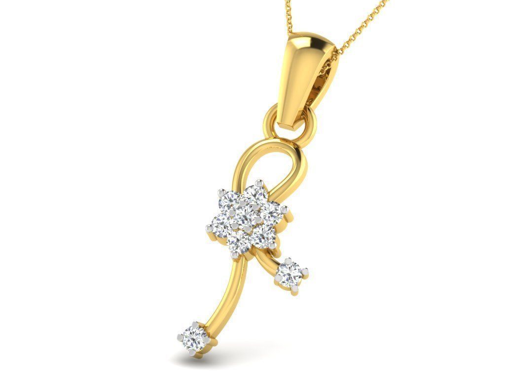 Women pendant 3D print model_3