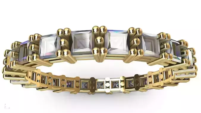 princess cut eternity ring stl verified  3D print model