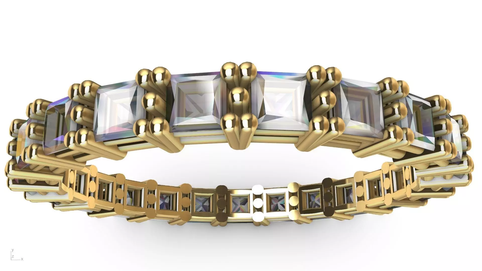 princess cut eternity ring stl verified  3D print model_0