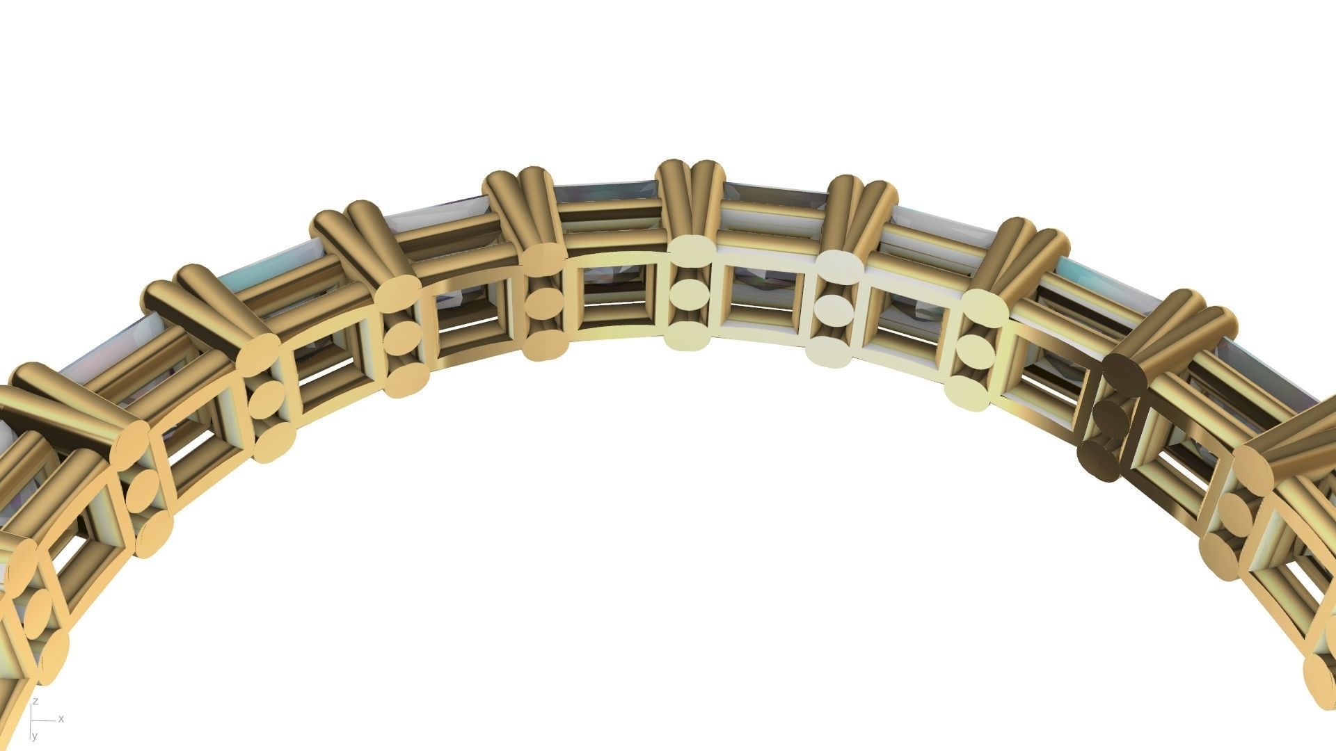 princess cut eternity ring stl verified  3D print model_5