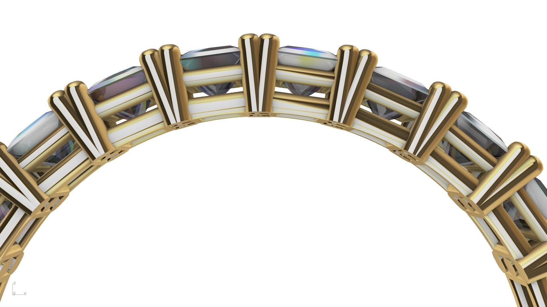 princess cut eternity ring stl verified  3D print model_1