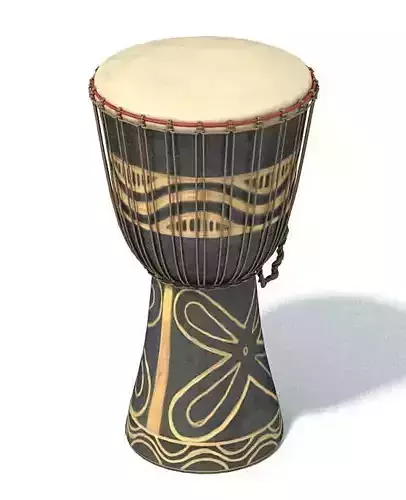 African Style Black And Tan Drum 3D model