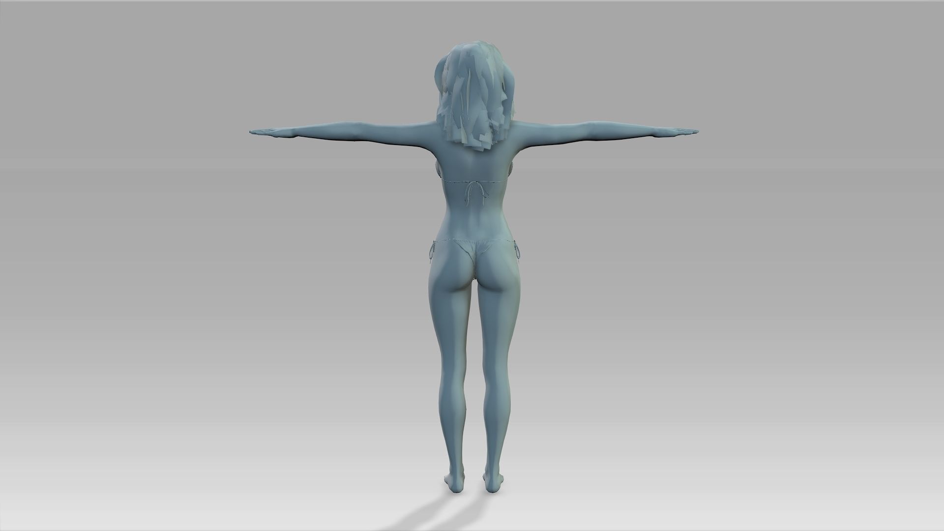 3D Realistic Female Character model Naked Low-poly 3D model_17