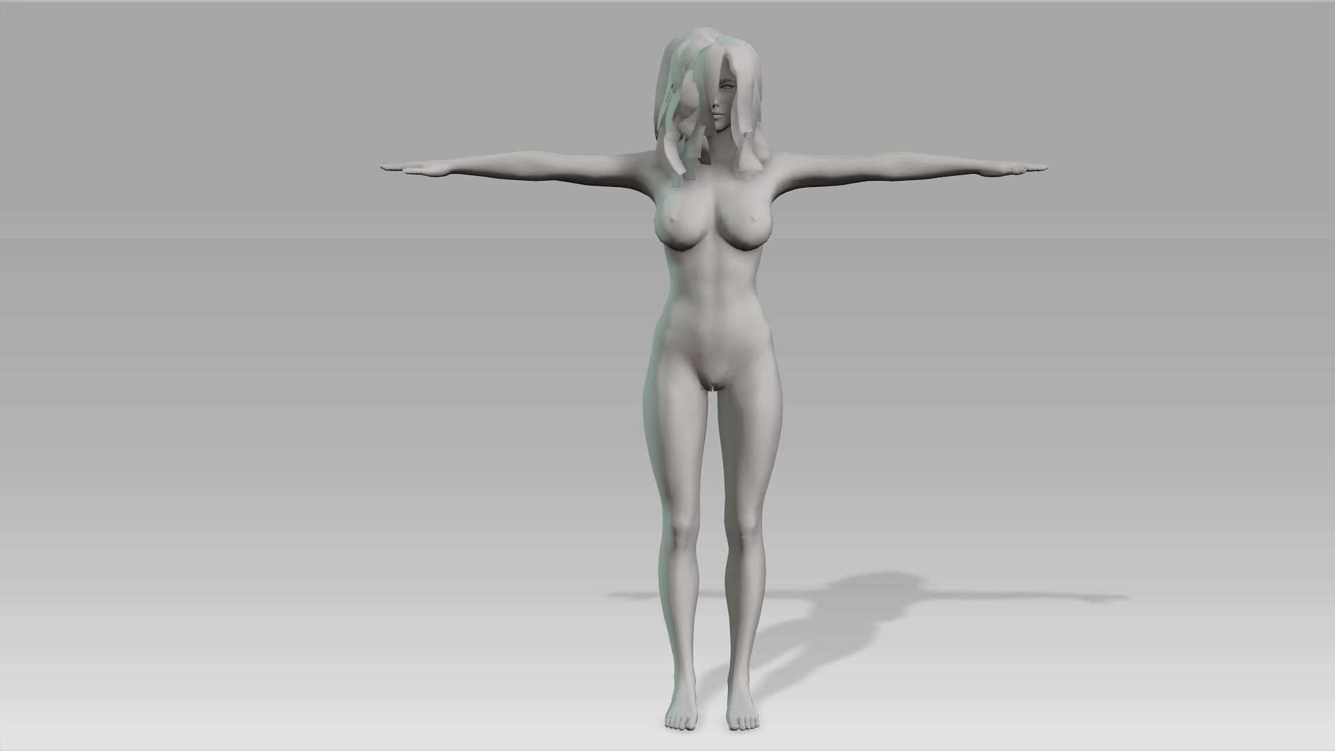 3D Realistic Female Character model Naked Low-poly 3D model_19