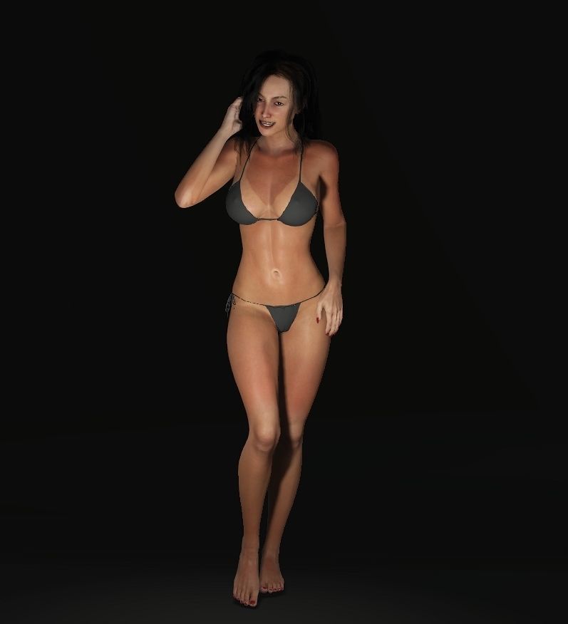 3D Realistic Female Character model Naked Low-poly 3D model_3