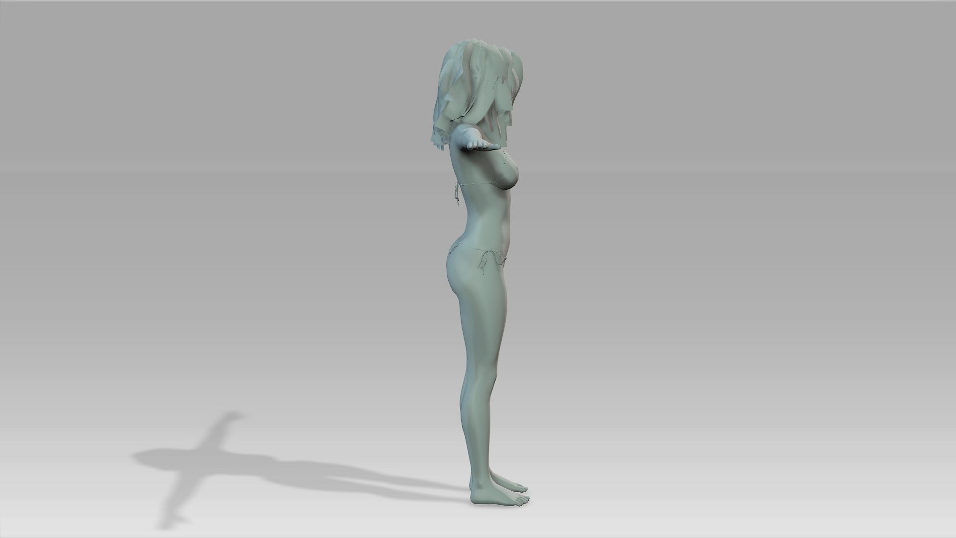 3D Realistic Female Character model Naked Low-poly 3D model_18