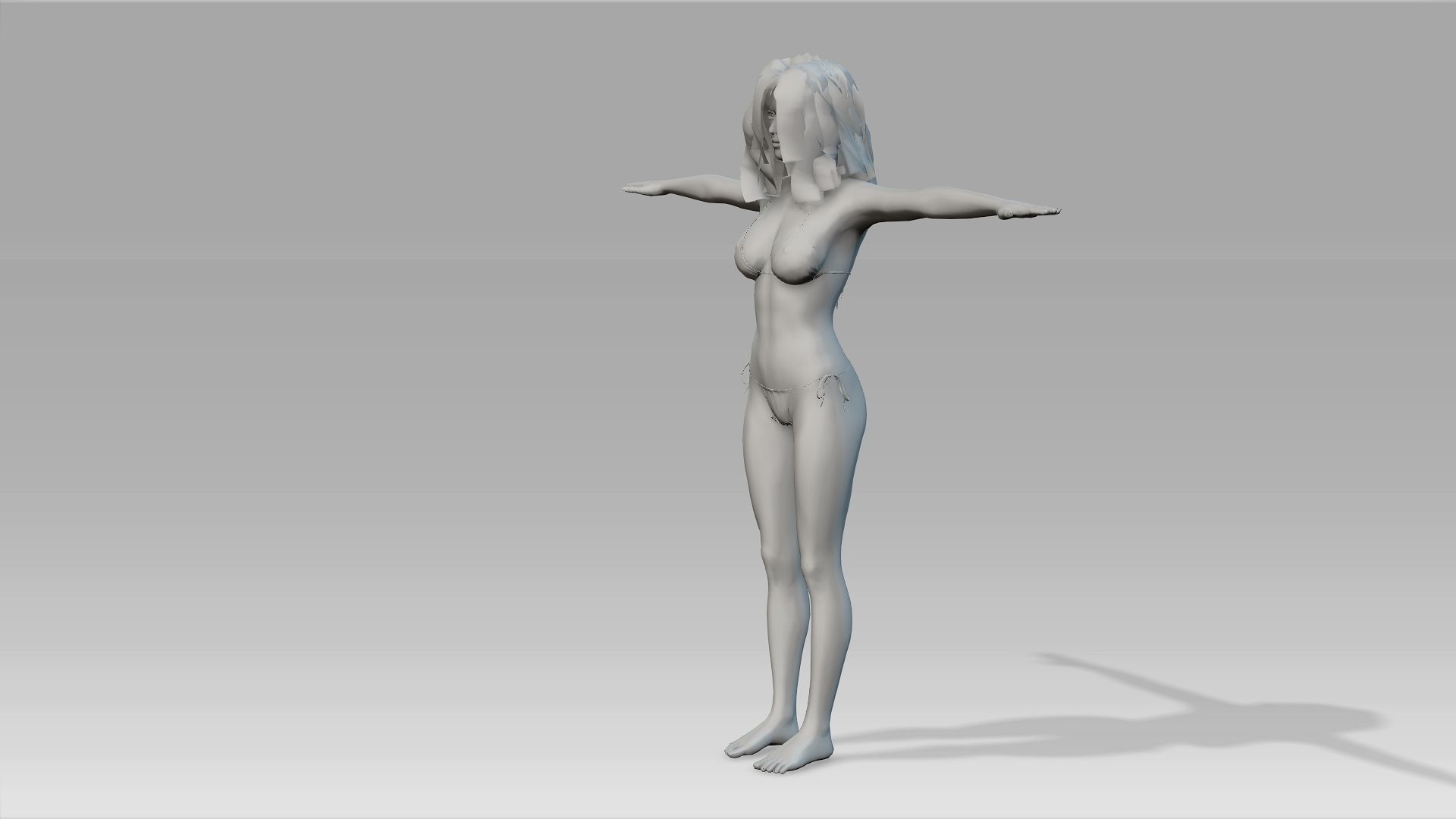 3D Realistic Female Character model Naked Low-poly 3D model_20