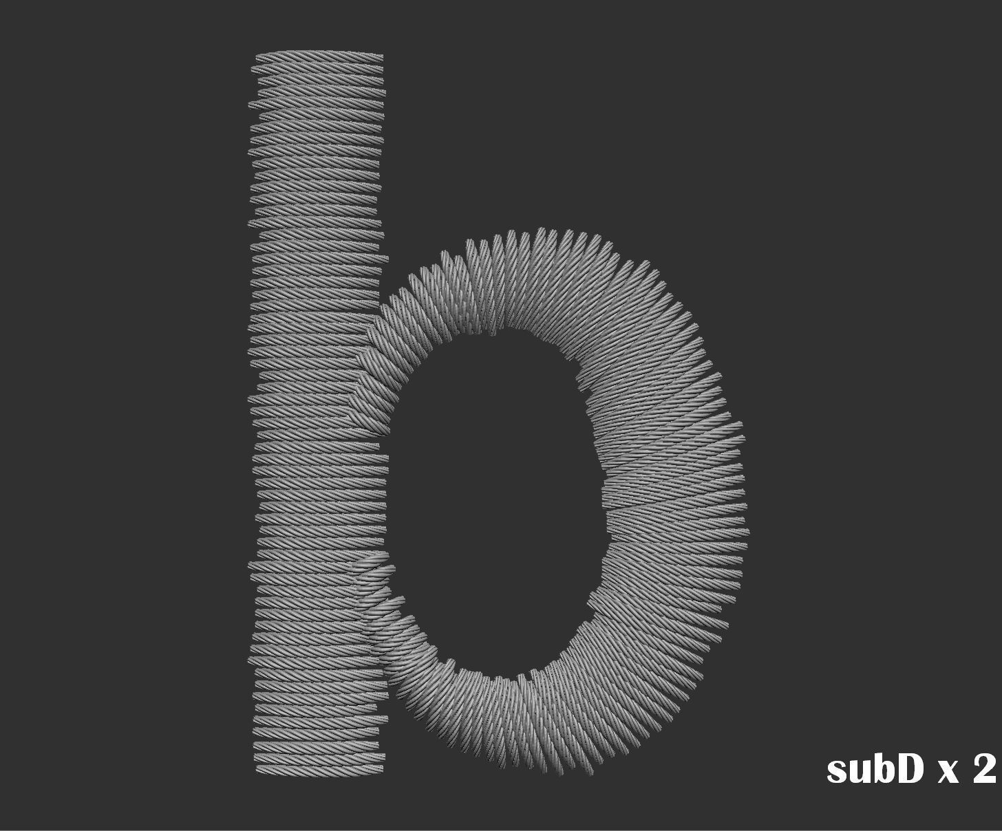 EmbroideryCG Font English03A 3cm  ZBush Tools 3D model_38