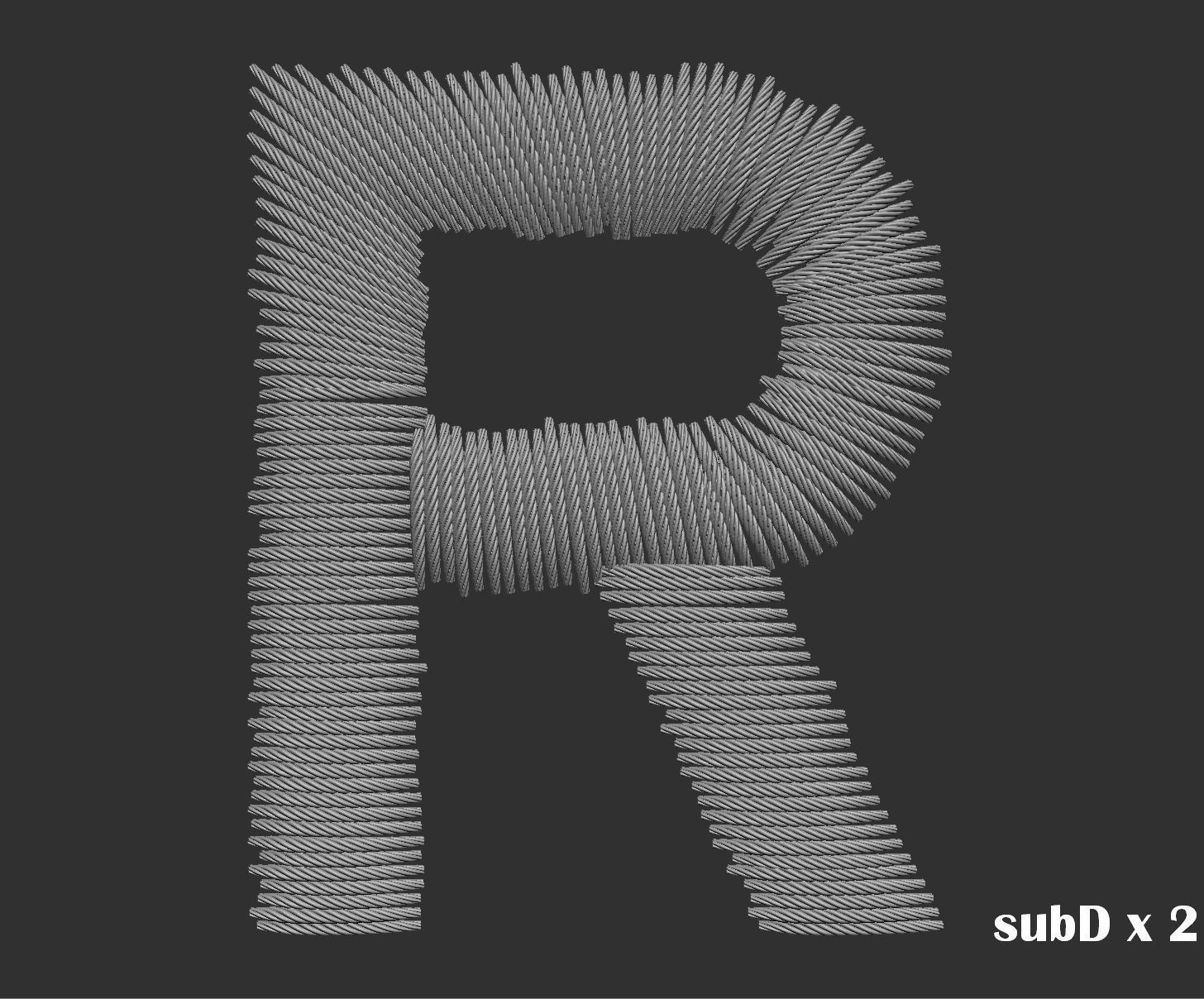 EmbroideryCG Font English03A 3cm  ZBush Tools 3D model_28