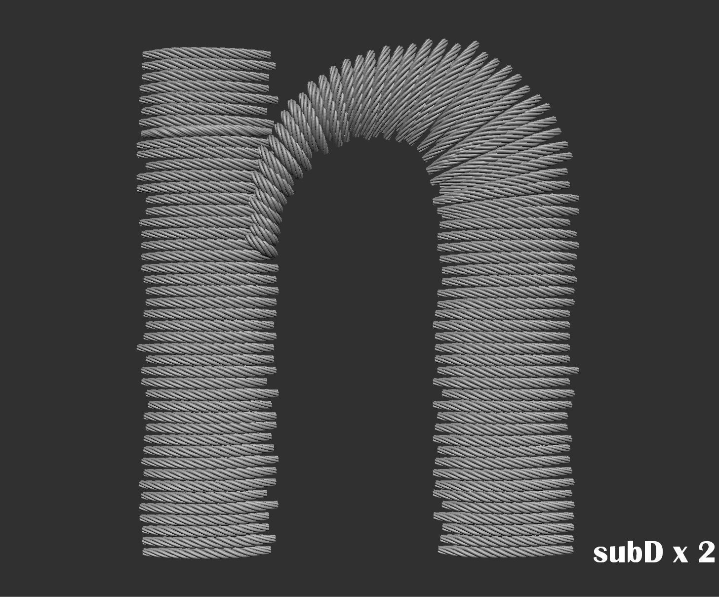 EmbroideryCG Font English03A 3cm  ZBush Tools 3D model_50