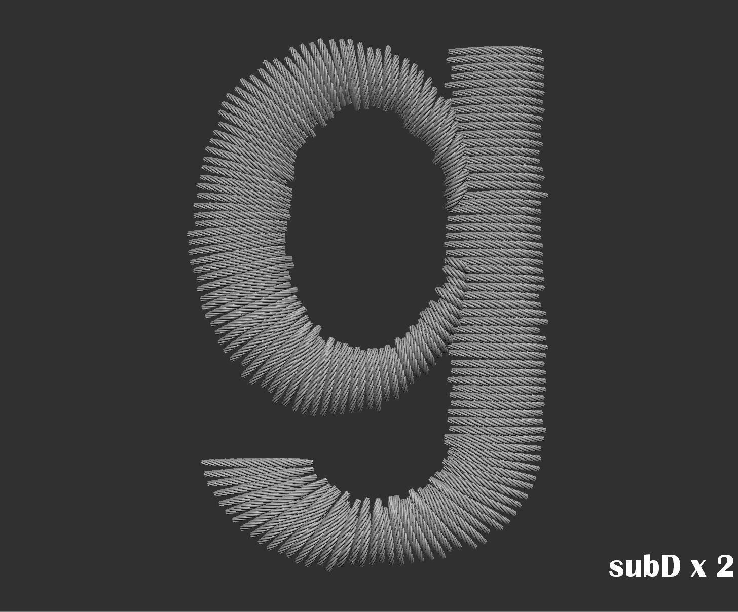 EmbroideryCG Font English03A 3cm  ZBush Tools 3D model_43