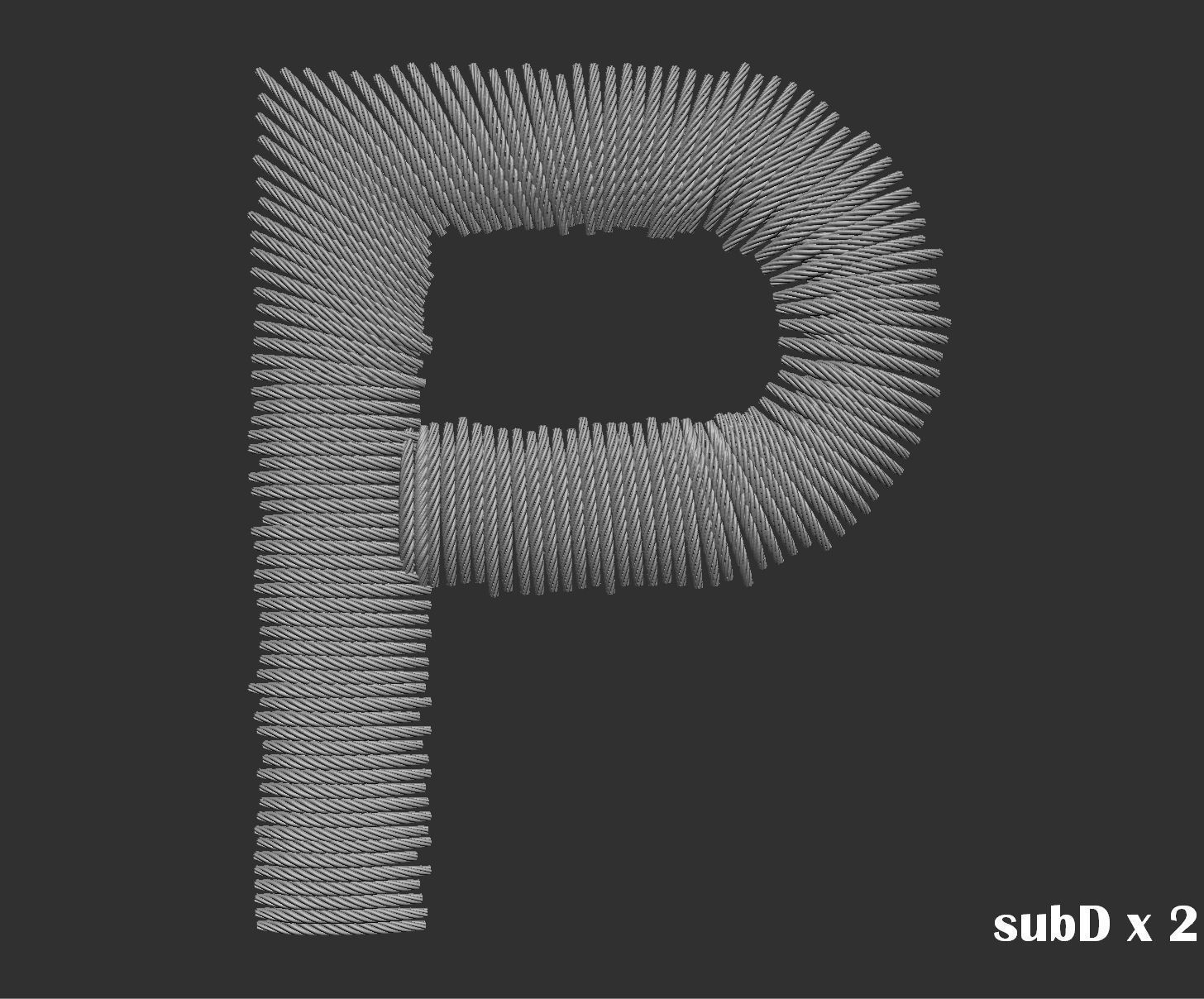 EmbroideryCG Font English03A 3cm  ZBush Tools 3D model_26