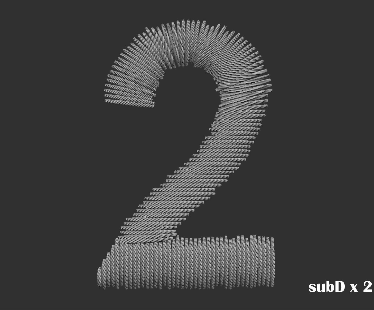 EmbroideryCG Font English03A 3cm  ZBush Tools 3D model_3