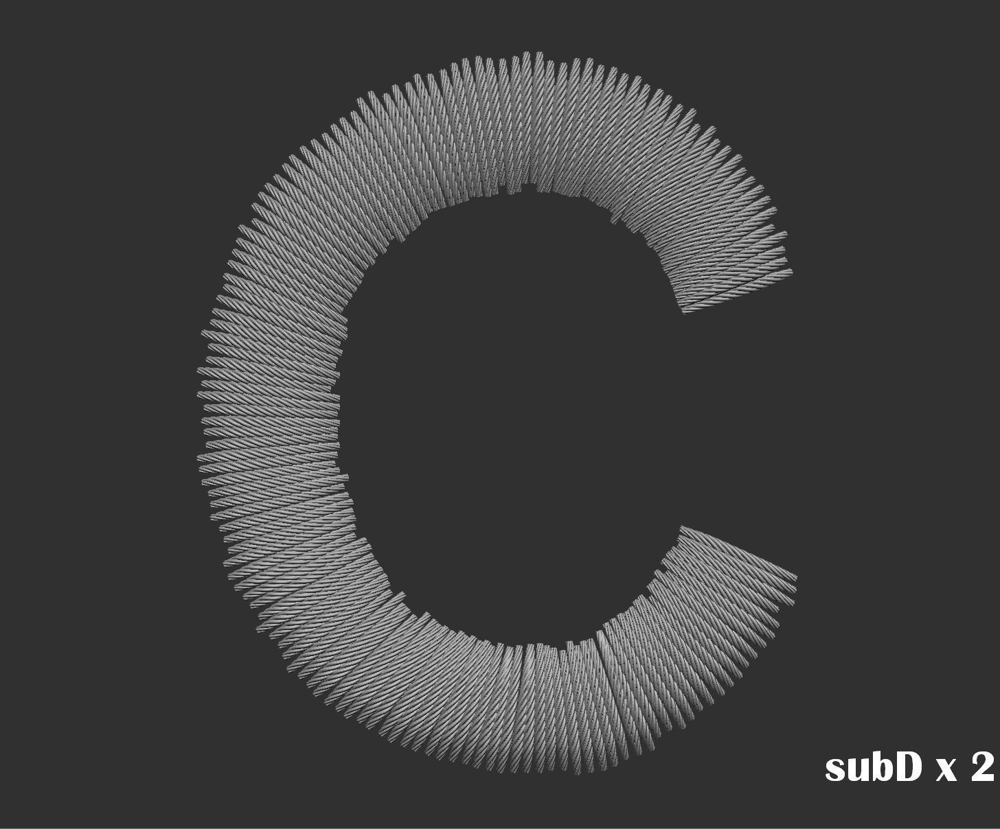 EmbroideryCG Font English03A 3cm  ZBush Tools 3D model_13