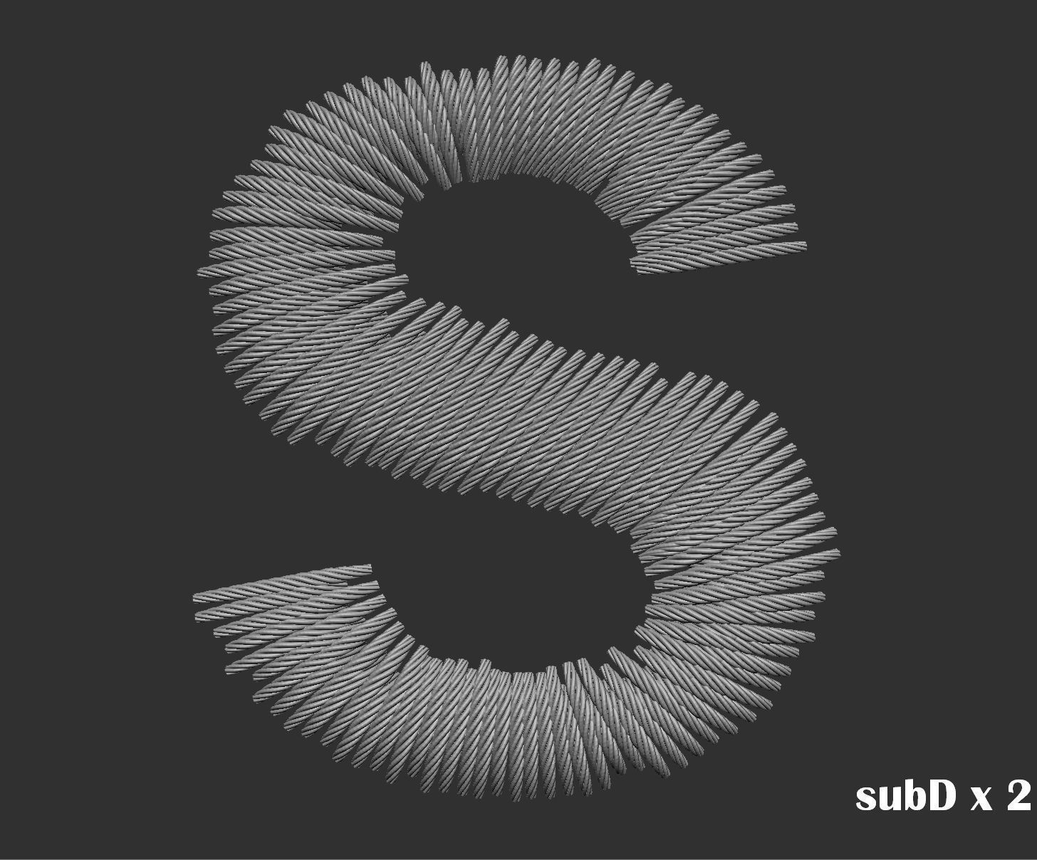 EmbroideryCG Font English03A 3cm  ZBush Tools 3D model_55