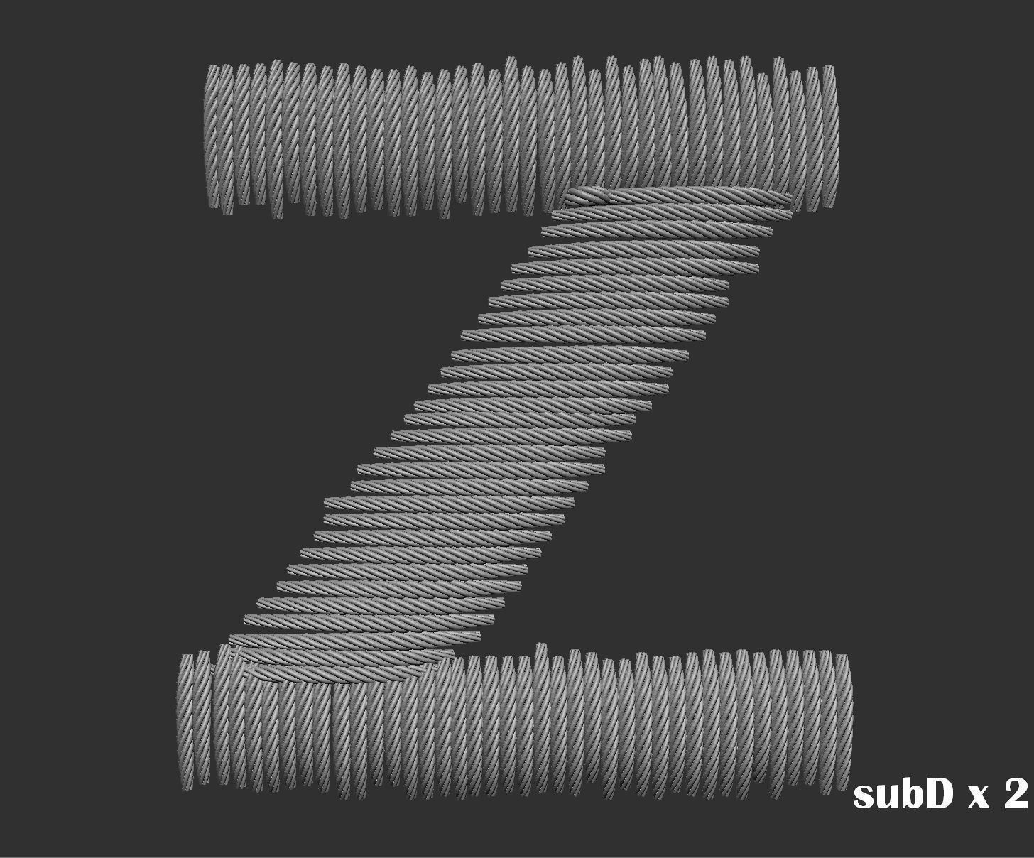 EmbroideryCG Font English03A 3cm  ZBush Tools 3D model_62