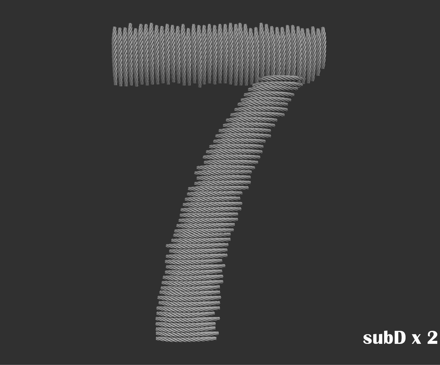 EmbroideryCG Font English03A 3cm  ZBush Tools 3D model_8