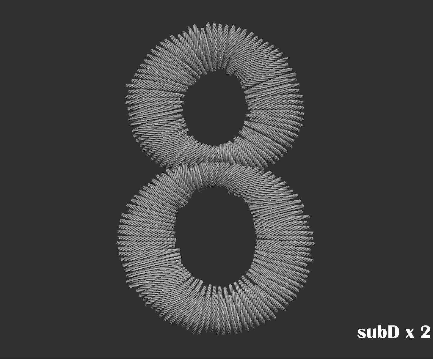 EmbroideryCG Font English03A 3cm  ZBush Tools 3D model_9