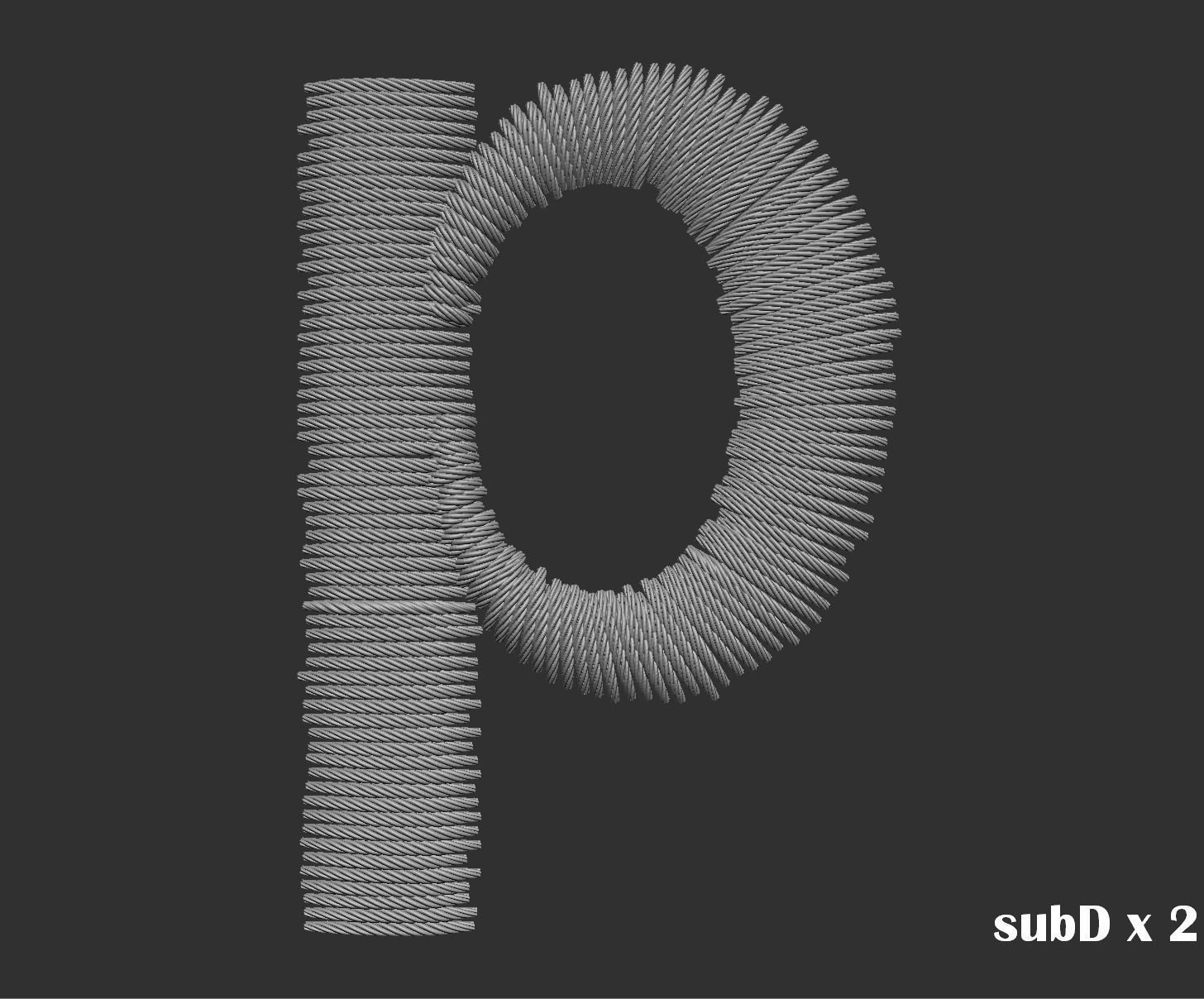 EmbroideryCG Font English03A 3cm  ZBush Tools 3D model_52