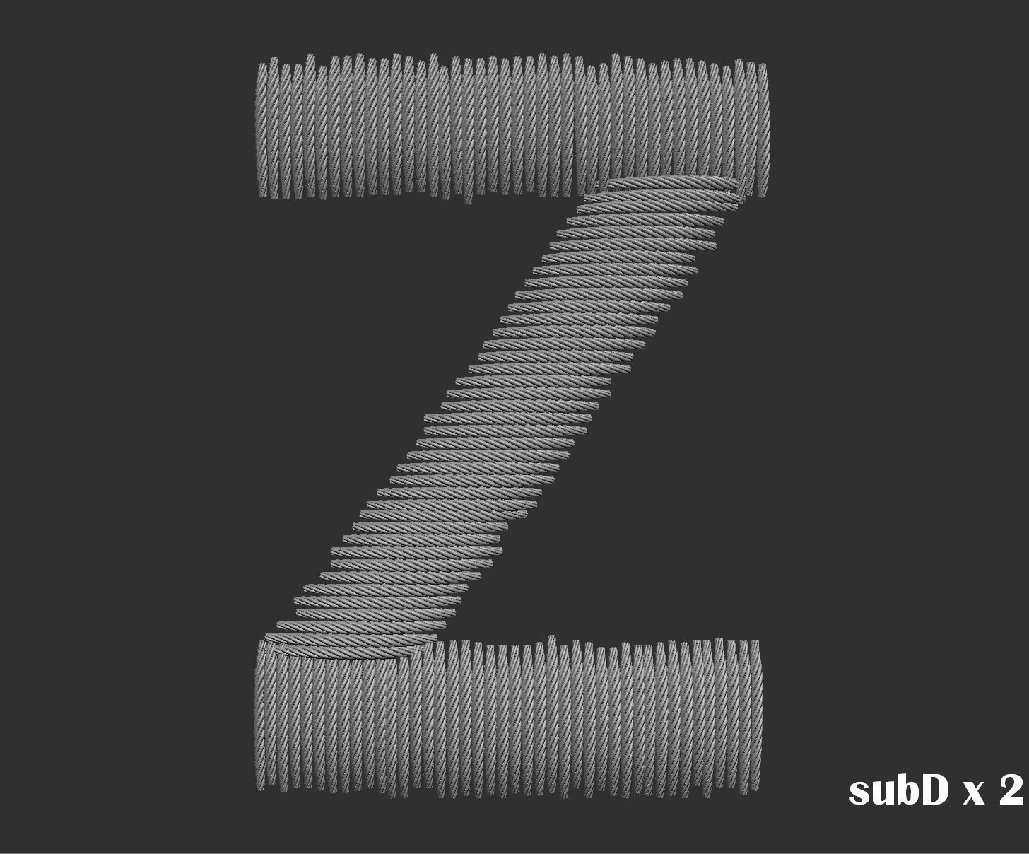 EmbroideryCG Font English03A 3cm  ZBush Tools 3D model_36