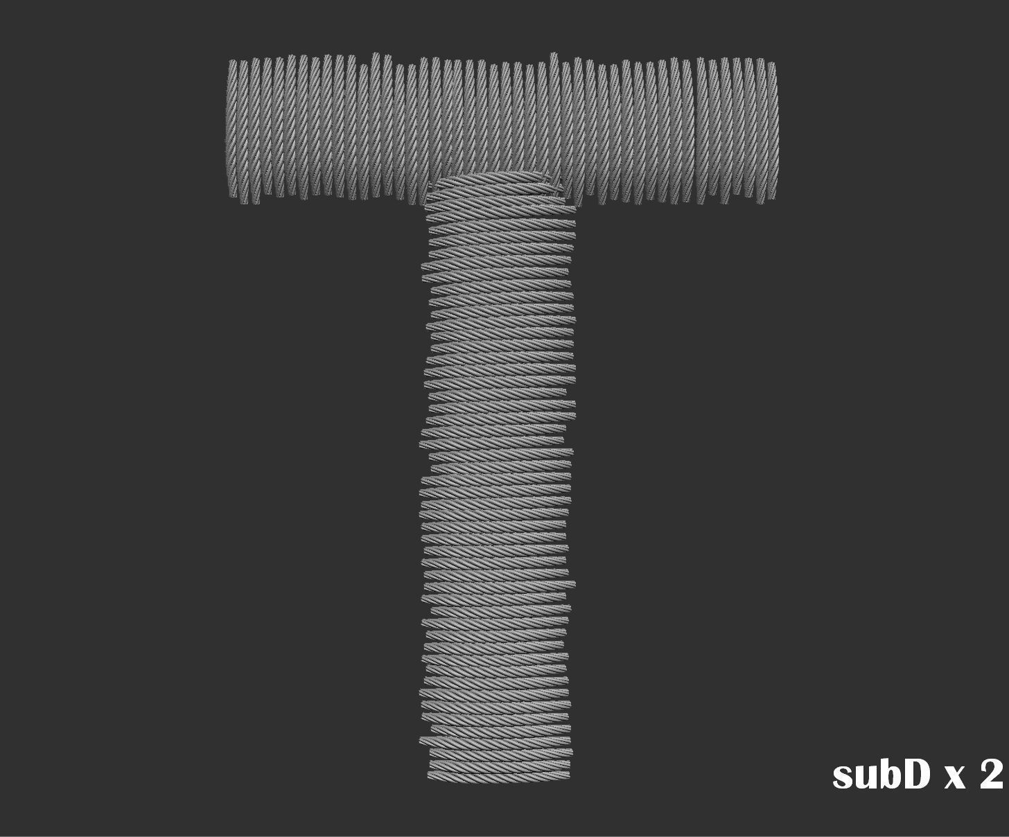 EmbroideryCG Font English03A 3cm  ZBush Tools 3D model_30