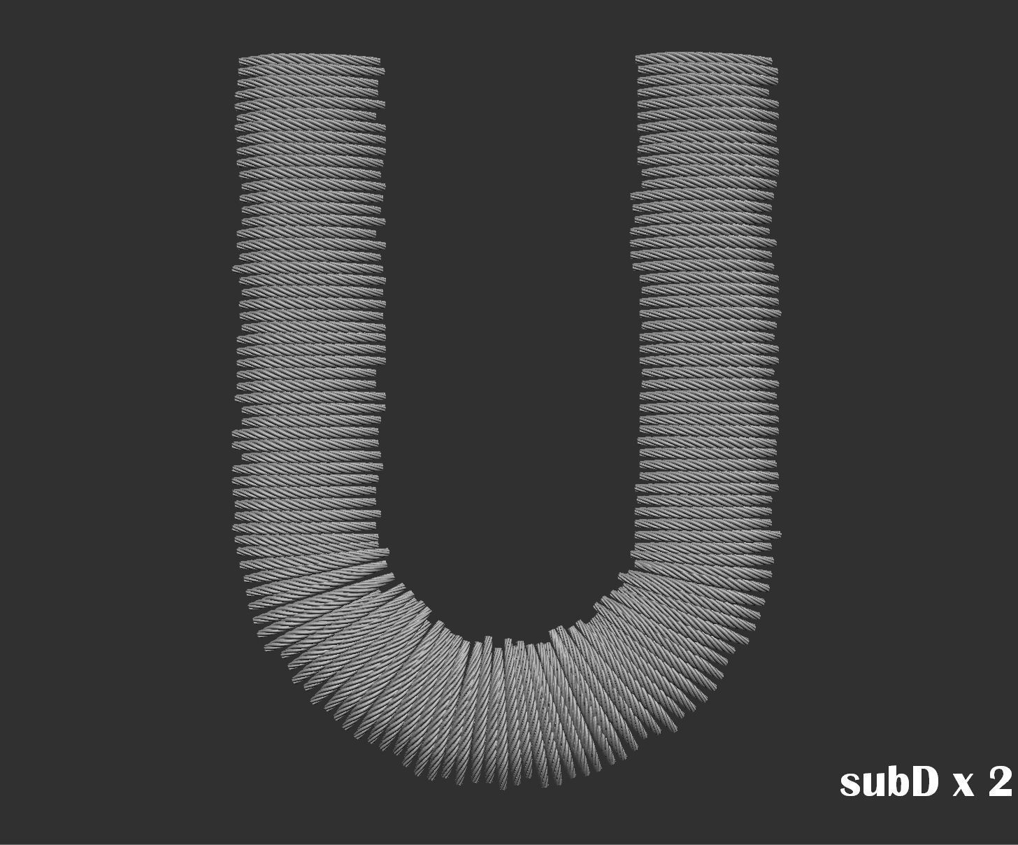 EmbroideryCG Font English03A 3cm  ZBush Tools 3D model_31