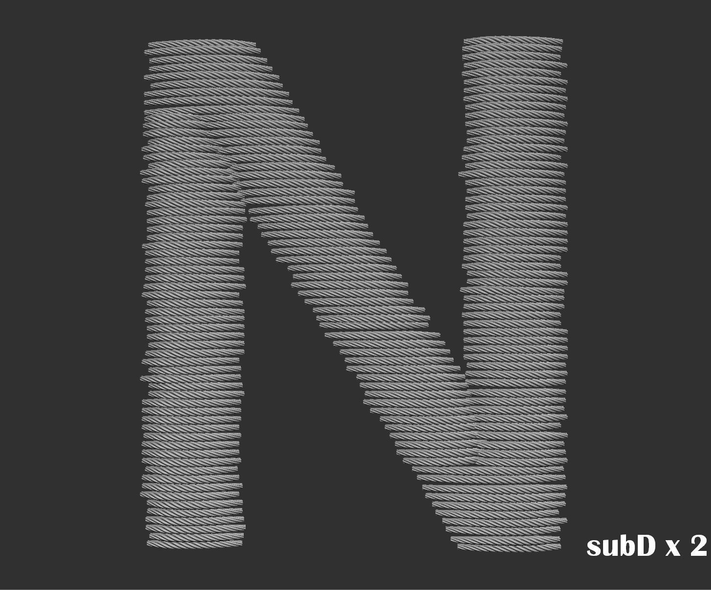 EmbroideryCG Font English03A 3cm  ZBush Tools 3D model_24