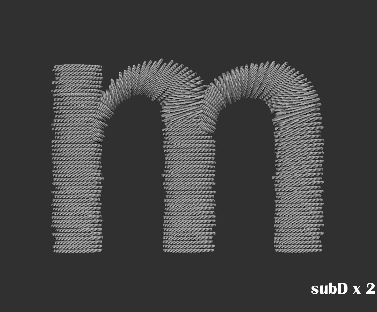 EmbroideryCG Font English03A 3cm  ZBush Tools 3D model_49