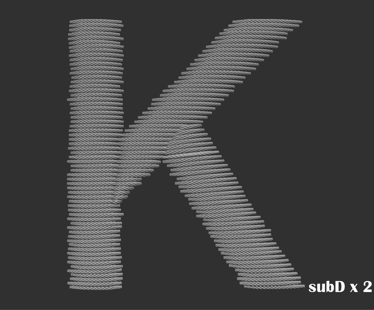 EmbroideryCG Font English03A 3cm  ZBush Tools 3D model_21