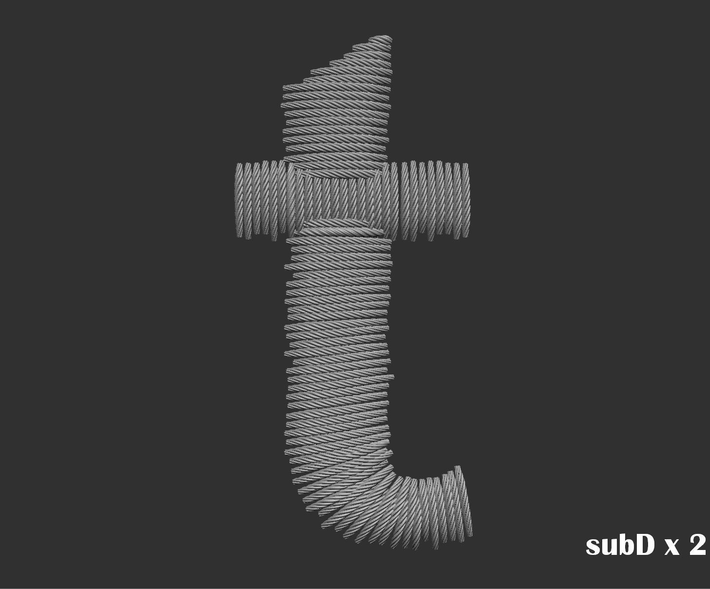 EmbroideryCG Font English03A 3cm  ZBush Tools 3D model_56