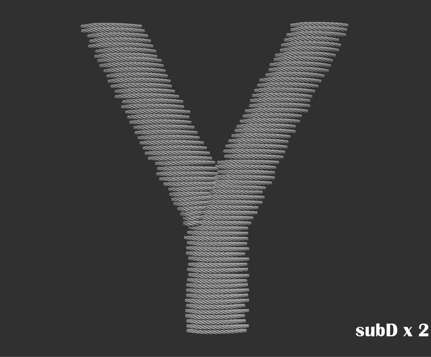 EmbroideryCG Font English03A 3cm  ZBush Tools 3D model_35