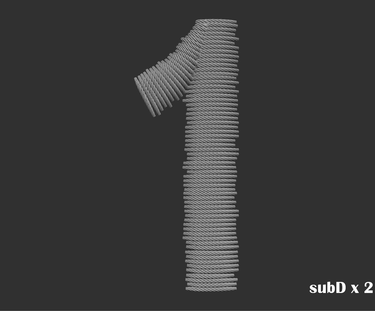 EmbroideryCG Font English03A 3cm  ZBush Tools 3D model_2