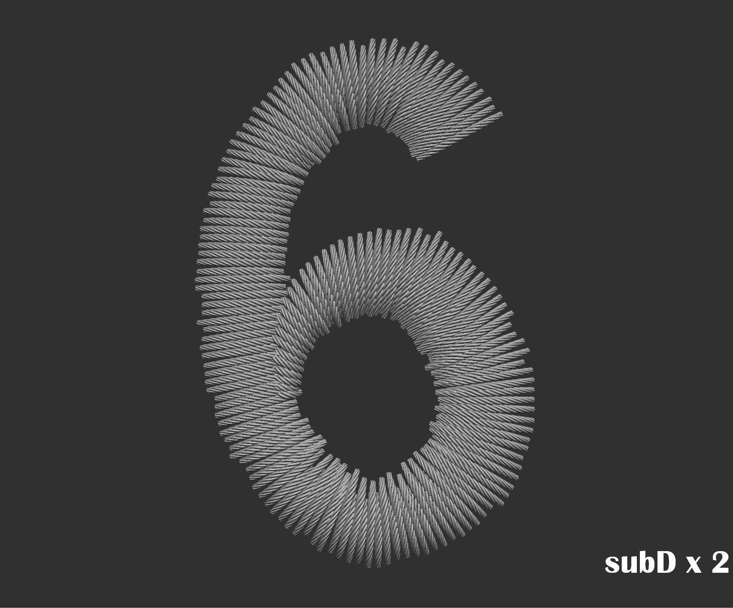 EmbroideryCG Font English03A 3cm  ZBush Tools 3D model_7