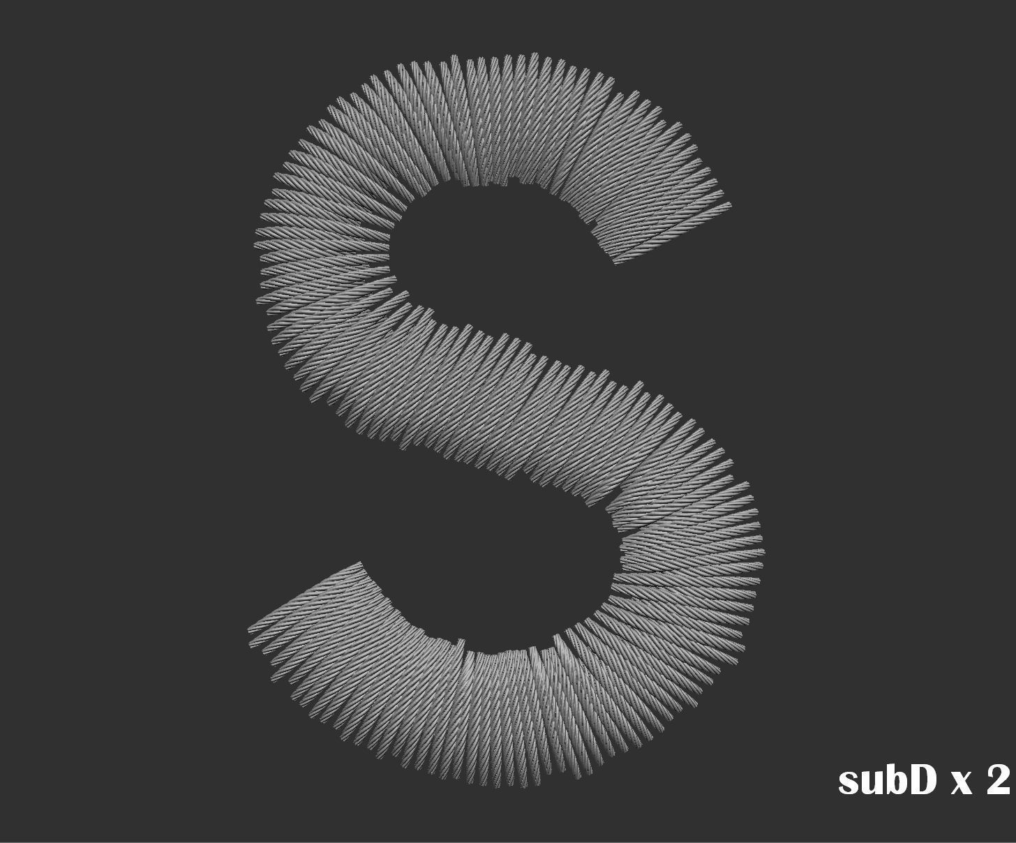 EmbroideryCG Font English03A 3cm  ZBush Tools 3D model_29