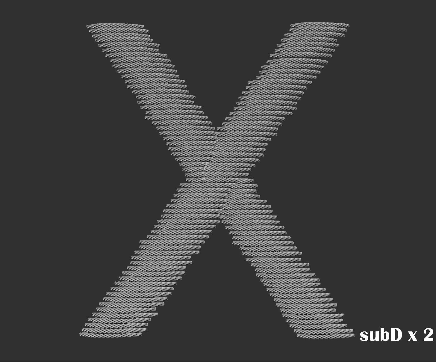 EmbroideryCG Font English03A 3cm  ZBush Tools 3D model_34