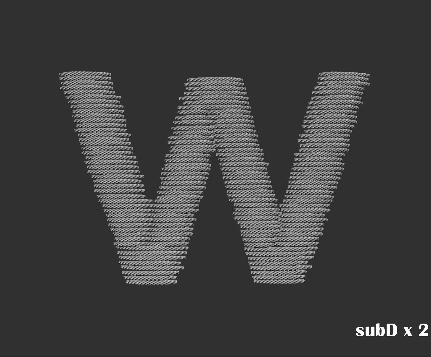 EmbroideryCG Font English03A 3cm  ZBush Tools 3D model_59