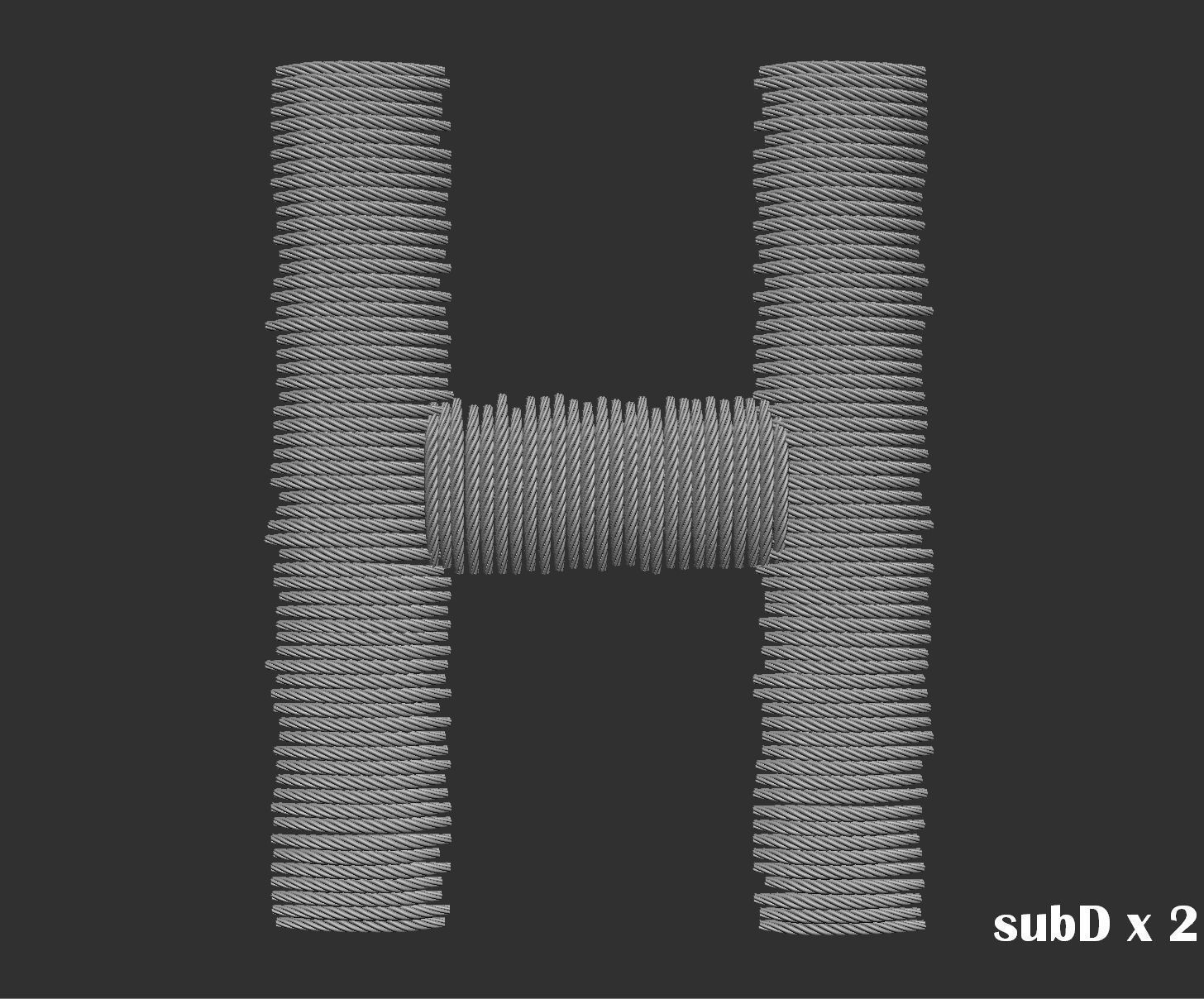 EmbroideryCG Font English03A 3cm  ZBush Tools 3D model_18