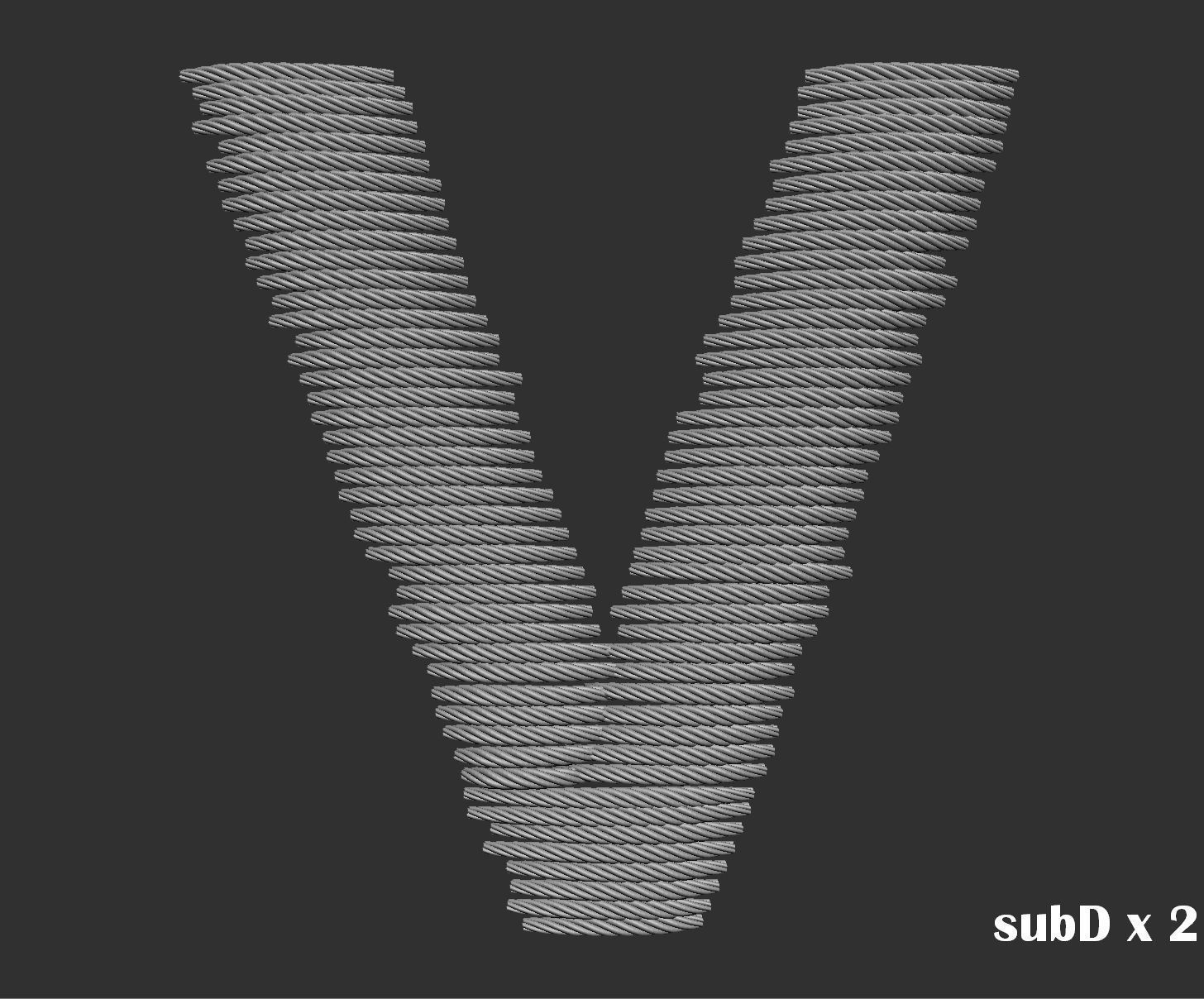 EmbroideryCG Font English03A 3cm  ZBush Tools 3D model_58